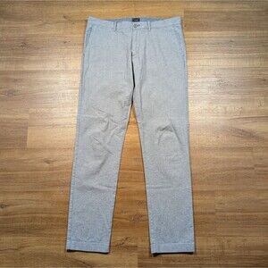 J. Crew 484 Slim Fit Pants Men's 34x34(32) Gray Cotton Linen Blend Oxford Preppy